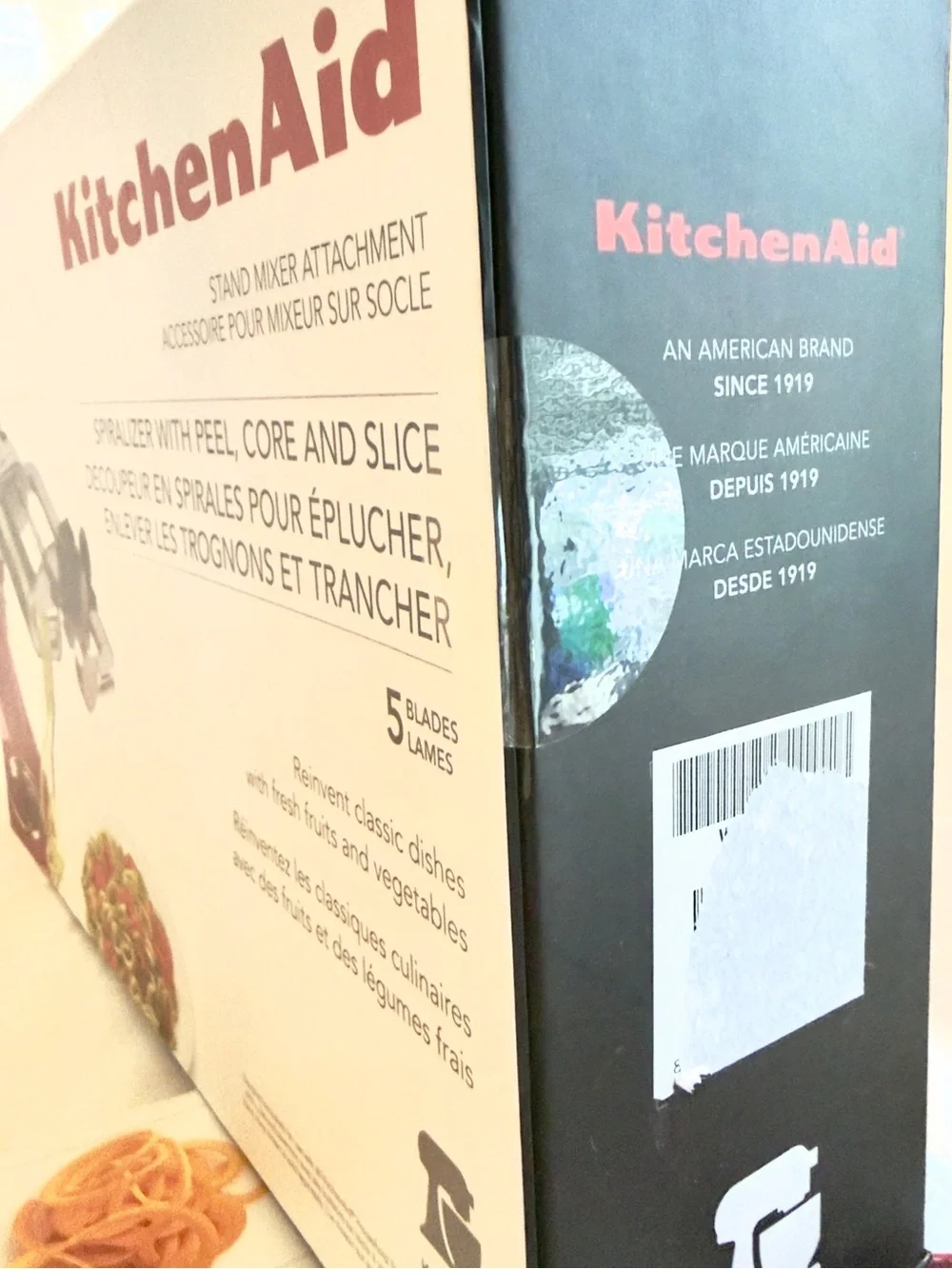 KitchenAid Blade Spiralizer with Peel Cut & Slice KSM1APC NIB Retail $129 +Books